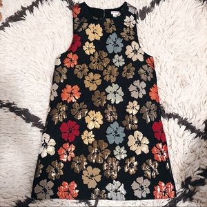 SOLD ✨ Metallic Shimmer Floral Mini Halter Dress